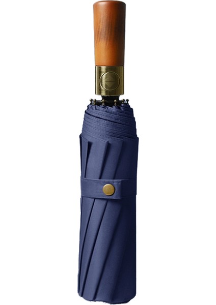 Modern Basit Ahşap Saplı Otomatik Şemsiye (Yurt Dışından)