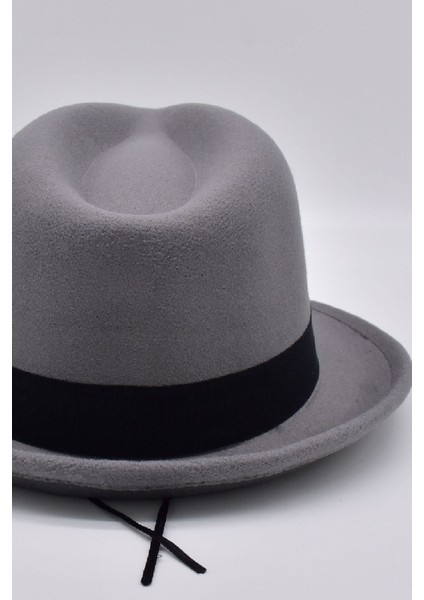 Erkek Gri Keçe Trilby Fötr Şapka fırsatları