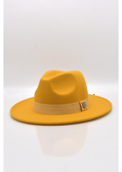 Erkek Sarı Fedora Fötr Panama Şapka