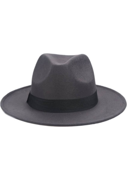 Erkek Fötr Fedora Şapka Panama Kasket - Antrasit