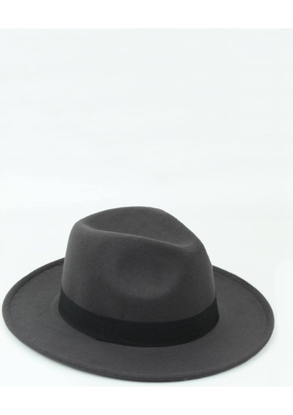 Erkek Fötr Fedora Şapka Panama Kasket - Antrasit