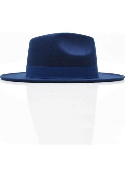 Erkek Lacivert Kovboy Panama Fötr Şapka