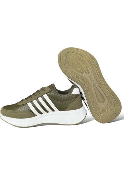 Unisex Spor Ayakkabı Haki-Beyaz