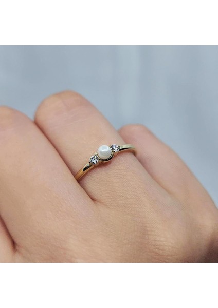 Gümüş Yüzük - İnci Tanem Minimal Tarz Tasarım 925 Ayar Gümüş Yüzük fiyatları