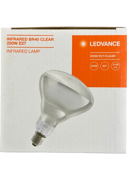 Ledvance 250W Şeffaf Infrared Isıtıcılı E27 Duylu Halojen Ampul (2 Adet)