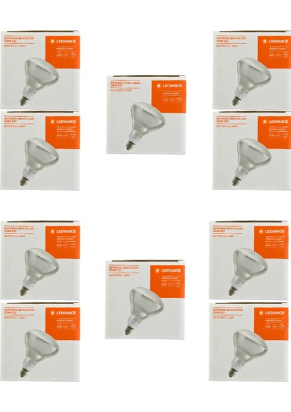Ledvance 250W Şeffaf Infrared Isıtıcılı E27 Duylu Halojen Ampul (10 Adet)