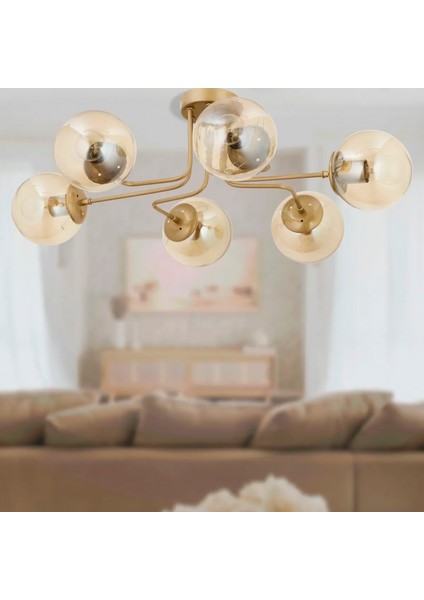 Tanyer 6Lı Eskitme Modern Sarkıt Yatak odası Salon Avize