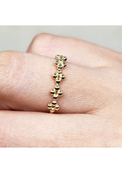 Taşsız Altın Yüzük - 14 Ayar Altın Minimal Top Top Eklem Yüzüğü - Minimal Altın Yüzük fırsatları