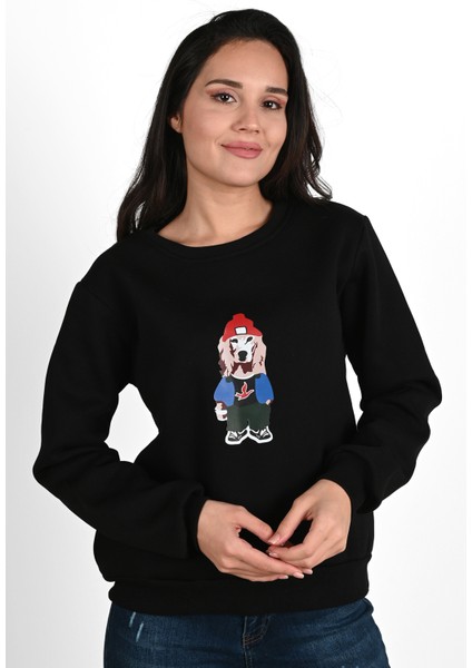 Kadın Baskılı Sweatshirt 1636-24