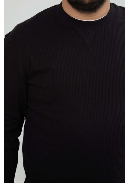 Hscstore Erkek Basic Siyah Sweatshirt - 2816 modelleri