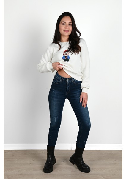 Kadın Baskılı Sweatshirt 1636-24 fırsatları