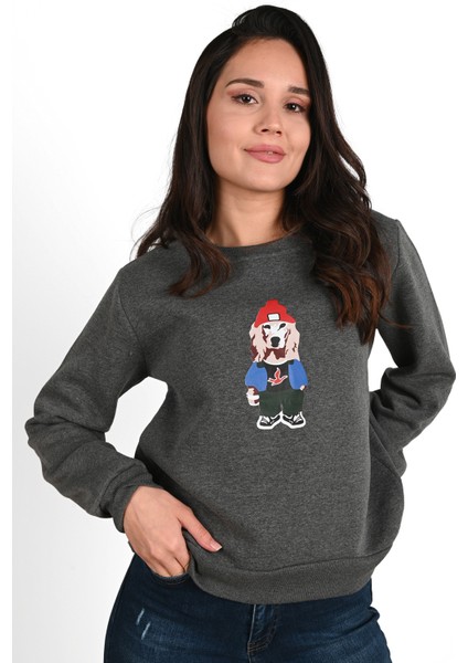 Kadın Baskılı Sweatshirt 1636-24