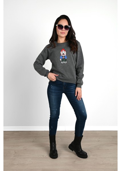 Kadın Baskılı Sweatshirt 1636-24 modelleri