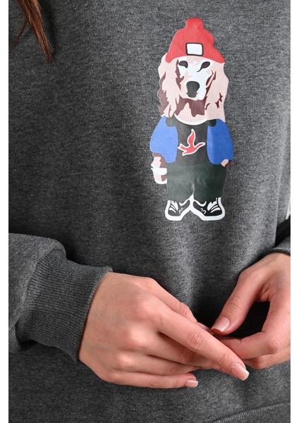 Kadın Baskılı Sweatshirt 1636-24 indirimleri