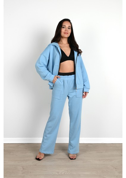 Kadın Cepli Kapüşonlu Eşofman Takımı 3939-24