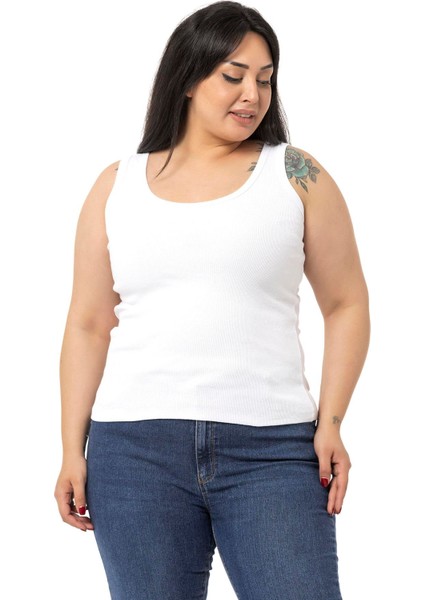 Büyük Beden Askılı Fitilli Kaşkorse Beyaz Body fırsatları