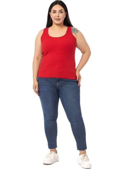 Büyük Beden Askılı Fitilli Kaşkorse Kırmızı Body fiyatları