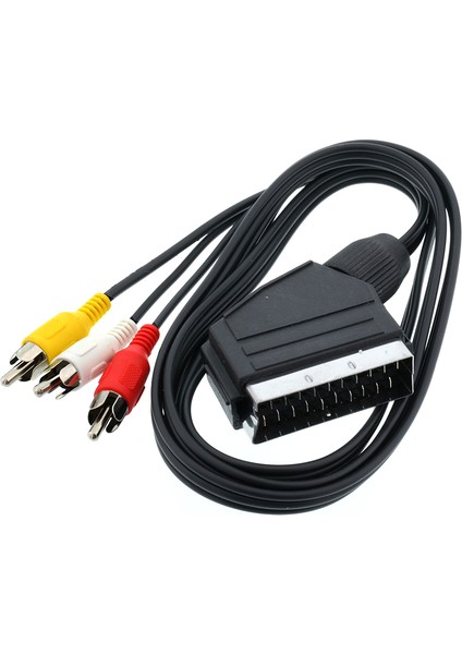 Scart 3 Rca Video Audio 3 Tos Uydu DVD Kablo LCD Tüplü Televizyon Uydu Bağlantı 1.2mt