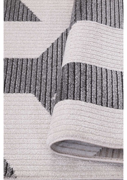 Elmina Beyaz Açık Gri Halı Yumuşak Oturma Odası Salon Çocuk Odası Mutfak Halısı F0282 120 x 180 modelleri