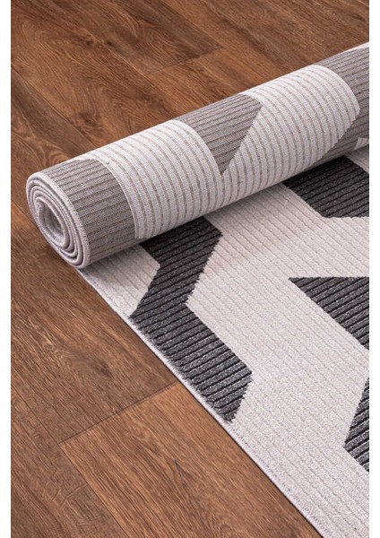 Elmina Beyaz Açık Gri Halı Yumuşak Oturma Odası Salon Çocuk Odası Mutfak Halısı F0282 120 x 180 indirimleri