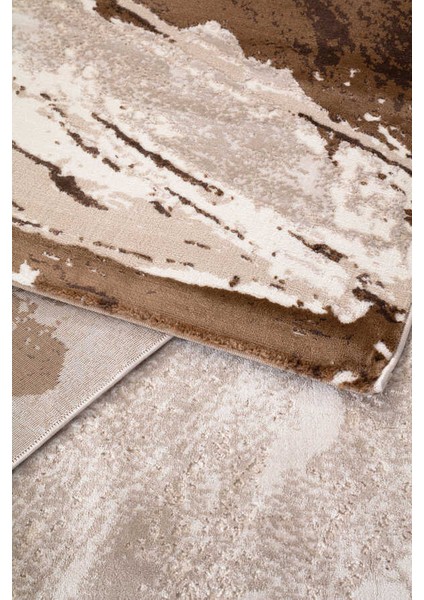 Bafra Beyaz Kahverengi Halı Yumuşak Oturma Odası Salon Çocuk Odası Mutfak Halısı P1197 120 x 180 modelleri