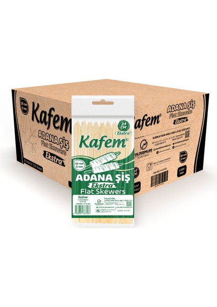 Adana Çöp Şiş Ekstra 24 cm 25 Li x 100 Paket (Koli)