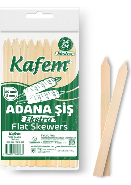Adana Çöp Şiş Ekstra 24 cm 25 Li x 100 Paket (Koli) fiyatları