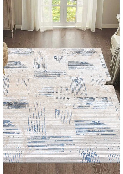 Wilto Beyaz Bej Halı Yumuşak Oturma Odası Salon Çocuk Odası Mutfak Halısı PF179 120 x 180