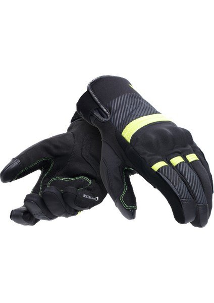 Daınese Eld/ Fulmıne D-Dry-Gloves Black/yellow Flue