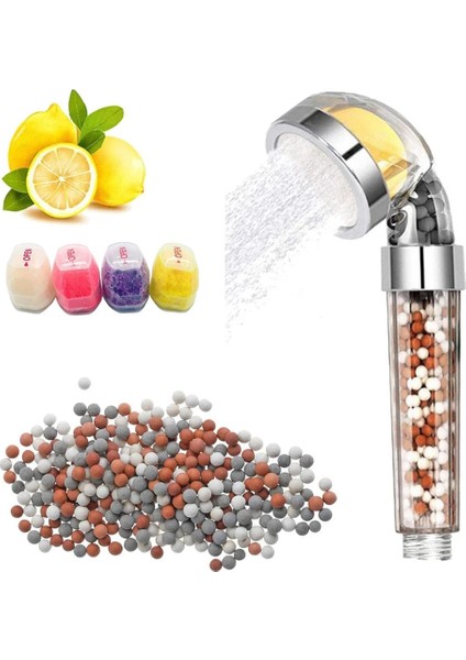 Filtre 2 Stili Banyo Duş Başlığı Limon Vitamower Yüksek Basınç Tasarruflu Su Mineral Boncuklu Duşlar El Aroma Spa Duş Başlığı (Yurt Dışından) fiyatları