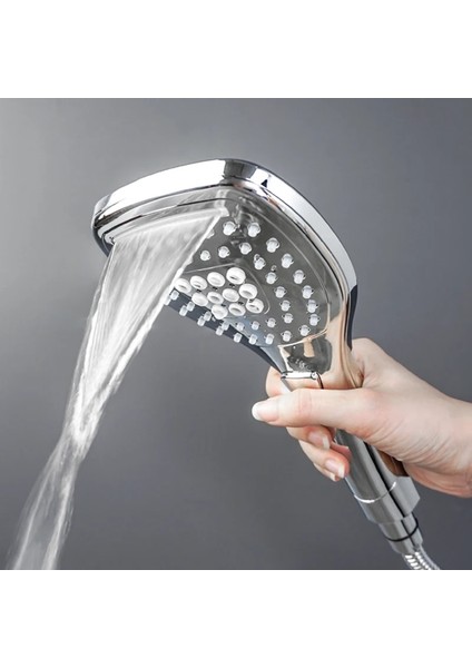 3 Mod Tip C Stili Krom Lehçe Duş Başlığı Başlığı 150 cm Paslanmaz Çelik Duş Hortumu Ayarlanabilir Abs Braketi Duvara Montaj El Duş Aksesuarları (Yurt Dışından)