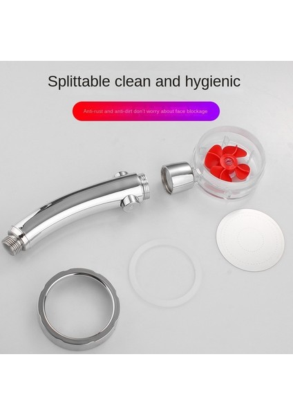 Gümüş Fan C3 Stili Duş Başlığı Su Tasarrufu Akış 360 Derece Dönen Abs Yüksek Basınçlı Yağmur Püskürtme Memesi Banyo Aksesuarları Düğmesi El Basın (Yurt Dışından) indirimleri
