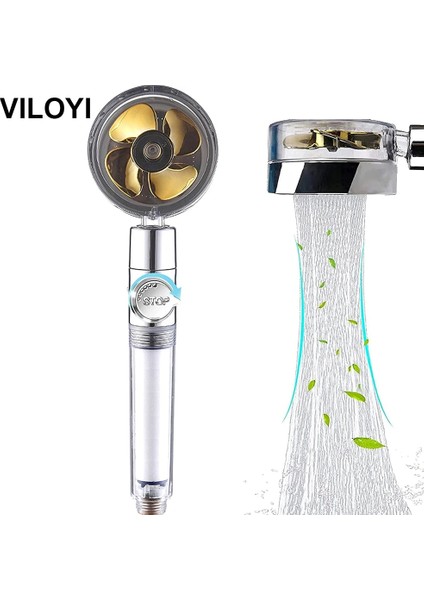 TOUMING07 4 Parça Tarzı Vıloyı Duş Başlığı Su Tasarrufu Yüksek Basınçlı El Turbo Pervane Duş Başlığı Ayarlanabilir Su Akışı Banyo Filtre Memesi (Yurt Dışından) fiyatları