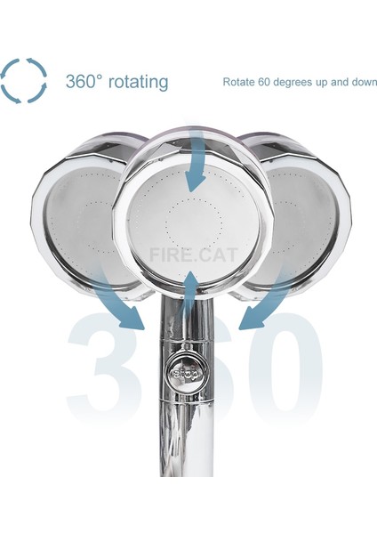 Mor Filtre Türü Stili 360 Derece Turbo Duş Başlığı Yüksek Basınçlı Akış Fanı Yağış Duş Başlığı Su Tasarrufu Filtre Duş Banyo Aksesuarları Için (Yurt Dışından) fiyatları