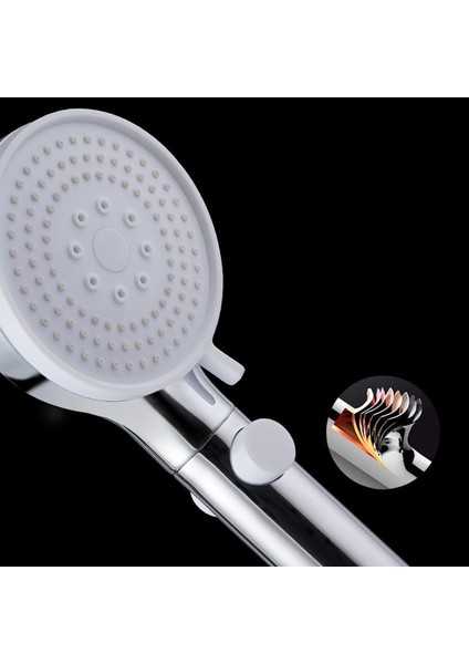 Gümüş D Tarzı Duş Başlığı Yüksek Basınçlı Su Tasarrufu 3 Mod Duş Musluk Duvara Monte Duş Püskürtme Memesi Banyo Aksesuarları (Yurt Dışından)