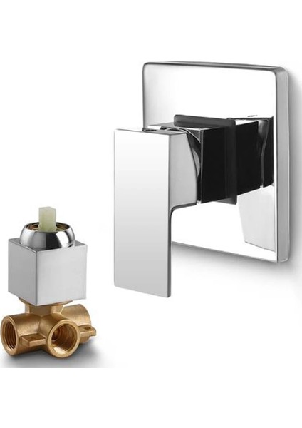 Krom Stili Banyo ve Duş Muslukları Kontrol Pirinç Karışım Vanası Anahtarı Gizli Duş Vanası Mikser Otel Musluk Karıştırma Duvar Duşu Swit (Yurt Dışından)