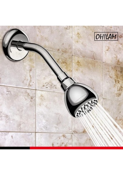 Cp Stili Wassa Yüksek Basınçlı Duş Başlığı 3 Inç Sızıntı Önleyici Sabit Krom Duş Başlığı Ayarlanabilir Metal Döner Küresel Mafsal Fırça Nikel Orb (Yurt Dışından)