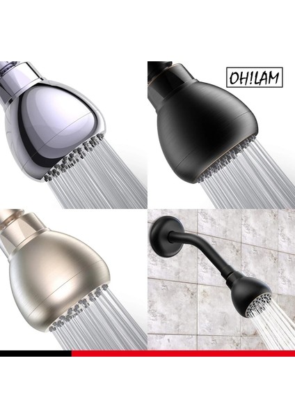 Cp Stili Wassa Yüksek Basınçlı Duş Başlığı 3 Inç Sızıntı Önleyici Sabit Krom Duş Başlığı Ayarlanabilir Metal Döner Küresel Mafsal Fırça Nikel Orb (Yurt Dışından) modelleri