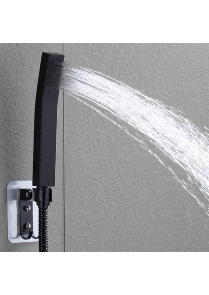 Aksesuar Seti 1 Stil Banyo Duş Seti Lüks Mat Siyah Duş Musluk Karıştırma Vanası Duvara Monte Duş Yağış Yüksek Basınçlı Duş Başlığı (Yurt Dışından)