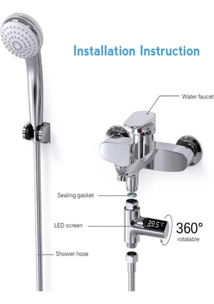 2. Nesil Tarzı LED Dijital Duş Termometresi Mutfak Banyo Musluk Su Sıcaklığı Ölçer Monitör Akışı Kendi Kendine Üreten Elektrik (Yurt Dışından) fırsatları