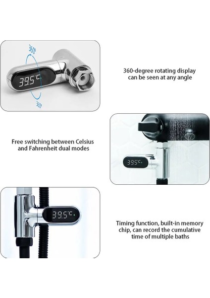 2. Nesil Tarzı LED Dijital Duş Termometresi Mutfak Banyo Musluk Su Sıcaklığı Ölçer Monitör Akışı Kendi Kendine Üreten Elektrik (Yurt Dışından) indirimleri