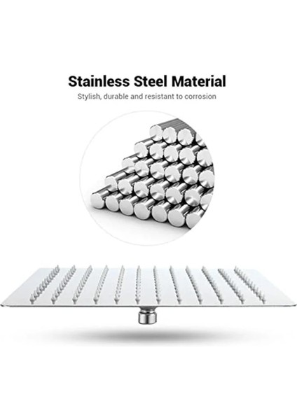 Kırmızı Stil Inç Kare Paslanmaz Çelik Yağmur Duş Başlığı Yağış Büyük Banyo Üstü Ultra Tepsi Ince Yüksek Basınçlı Duş Başlığı (Yurt Dışından) indirimleri