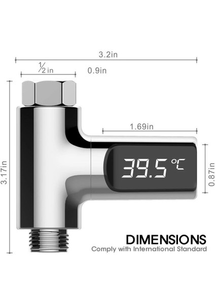 Zhinuan V1 Tarzı Zhinuan LED Ekran Ev Su Duş Termometre Akış Su Sıcaklığı Monitörü Youpin'den LED Ekran Duş Termometreleri (Yurt Dışından)