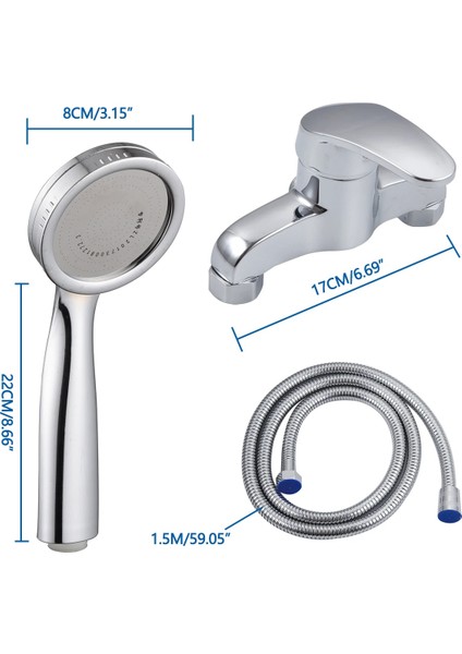 Duş Bataryası Vana Tarzı Banyo Duş Bataryası Gümüş Banyo Musluğu Musluk Bataryası Abs Duş Başlığı Kulaklık Seti Duvara Monte Duş Kontrol Vanası (Yurt Dışından) fırsatları