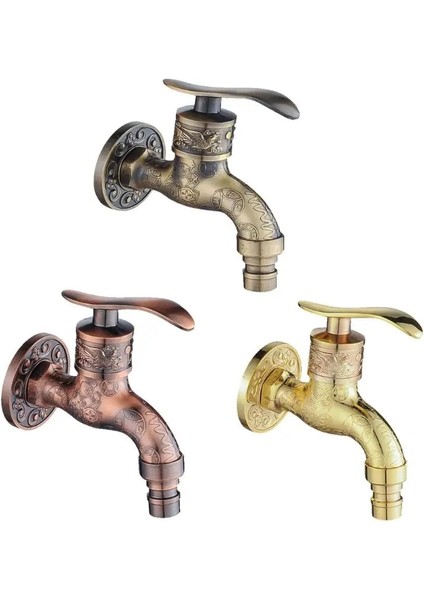 Yeşil Stil Antik Bronz Duvara Monte Musluk Lavabo Bataryası Ejderha Çamaşır Makinesi Su Taa (Yurt Dışından) fiyatları