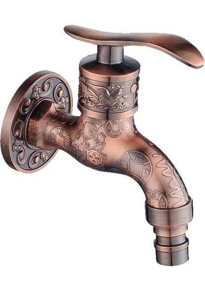 Yeşil Stil Antik Bronz Duvara Monte Musluk Lavabo Bataryası Ejderha Çamaşır Makinesi Su Taa (Yurt Dışından) indirimleri