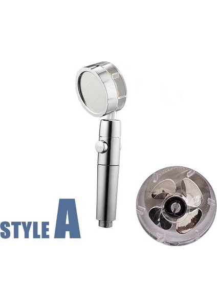 Gümüş Yelpaze A1 Stili Duş Başlığı Su Tasarrufu Akış 360 Derece Dönen Abs Yüksek Basınçlı Yağmur Püskürtme Memesi Banyo Aksesuarları Düğmesi El Basın (Yurt Dışından)