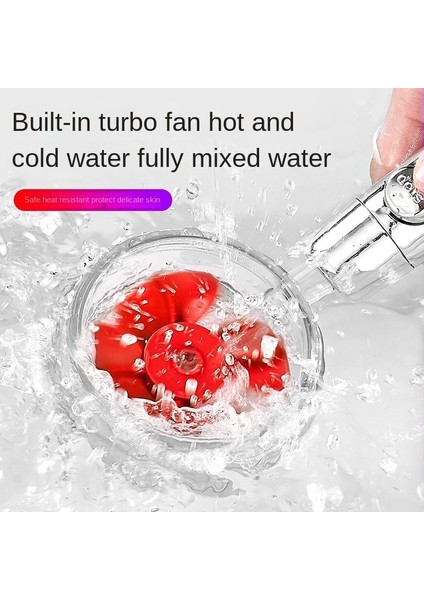 Altın Fan C3 Stili Duş Başlığı Su Tasarrufu Akış 360 Derece Dönen Abs Yüksek Basınçlı Yağmur Püskürtme Memesi Banyo Aksesuarları Düğmesi El Basın (Yurt Dışından) fırsatları
