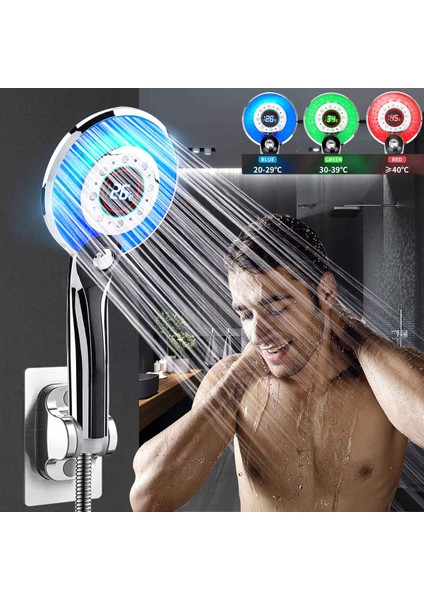 D Stili Yazın LED Duş Başlığı Dijital Duş Filtresi Sıcaklık Kontrolü 3 Püskürtme Modu Duş Püskürtücü Su Tasarrufu Banyo Aksesuarları (Yurt Dışından) fırsatları