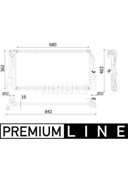 Motor Su Radyatoru Mını F55 F56 14 17 Premıum Lıne CR2315000P Oem